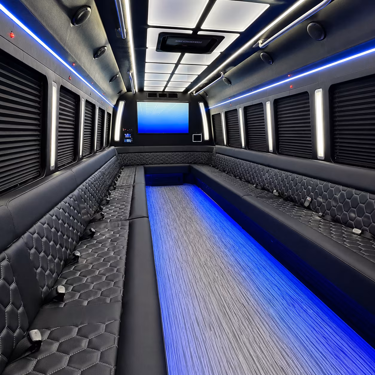 south fulton 50 passenger party bus inside